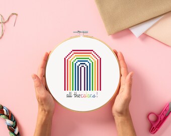 Rainbow Bundle - 2 PDF cross stitch patterns for instant download