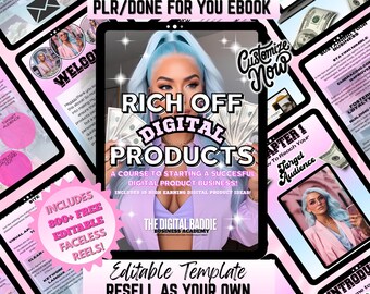 PLR eBook Guide DFY Digital Product Course PLR Template Digital Sales Shop Starter Rebrand Resell Rights Girl Boss Digital Sales Guide