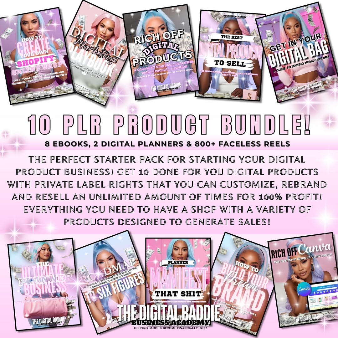 Digital Product Starter Pack to Resell | 10 Done-for-you PLR Ebooks and ...