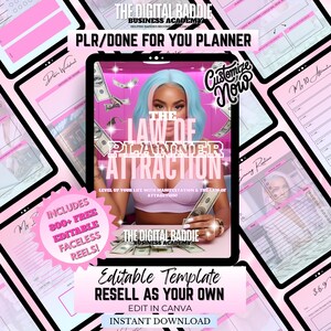 PLR Digital Planner DFY Law of Attraction Planner PLR Template Spiritual Planner Resell Rights Done for You Ebook dfy Manifesting Planner