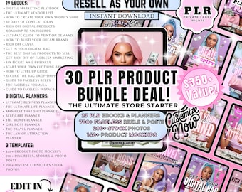 Paquete de productos PLR Productos DFY para revender Paquete de libros electrónicos PLR Paquete de planificador PLR Productos listos para usar para revender en su tienda Productos digitales