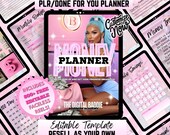 Money Planner Template to Resell | Easy Done-For-You PLR Budget & Money Tracker Digital Planner Editable in Canva and GoodNotes pink