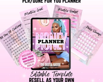 Digital Money Planner | Boss Babe Budget and Money Tracker Planner for Goals, Savings & Money Challenges, GoodNotes Pink Girl Boss