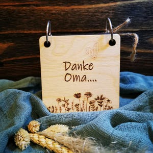 Geschenkbuch aus Holz - Kleines Dankeschön an die Großeltern