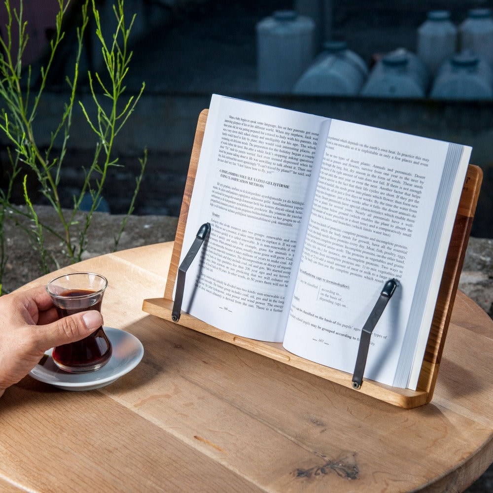 Book Reading Stand, Tablet Stand, Foldable Desktop Stand,wooden Laptop ...