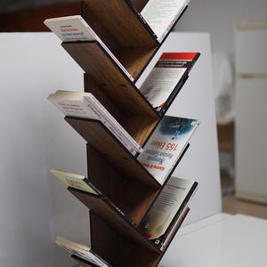Modernes Bücherregal und Schreibtisch-Organizer - Aufbewahrungs- und Organisationslösung, rustikaler Bücherregal-Organizer aus Holz, Schreibtischregal mit Buchhalter