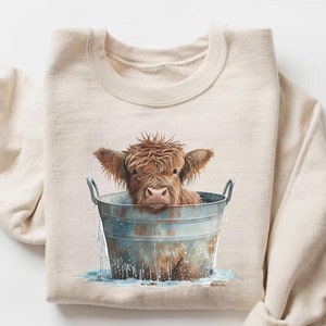Highland Cow Sweatshirt, Highland Cow Crewneck, Cute Cow Hoodie, Western Crewneck, Highland Cow Shirt, Cow Gifts, Cow Shirt