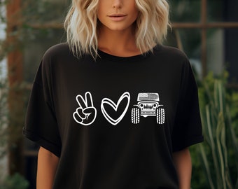 Peace Love Offroad USA Flag Shirt, 4WD Forest Tee