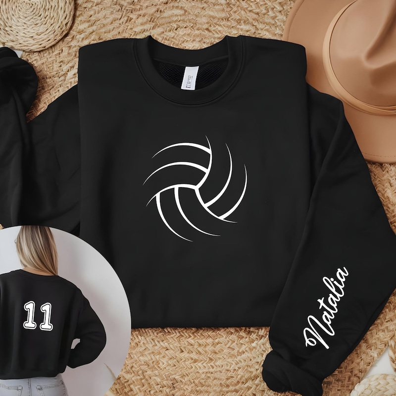 Custom Name Volleyball Sweatshirt, Personalized Volleyball Tee, Volley ball Player Gift, High School Volleyball Sweatshirt, Teen Volleyball