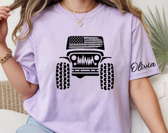 Comfort Colors Custom American Offroad Shirt, USA Flag 4WD Tee