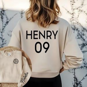 Custom Name Volleyball Sweatshirt, Personalized Volleyball Tee, Volley ball Player Gift, High School Volleyball Sweatshirt, Teen Volleyball