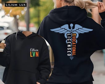 Personalized LVN Nurse Sweatshirt, Custom Vocational Nurse Appreciation Crewneck