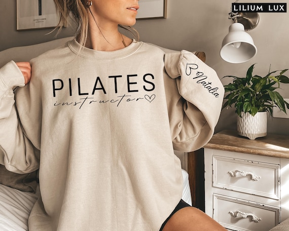 Custom Name Pilates Instructor Sweatshirt,Yoga Gym Crewneck, Pilates Trainer Sweater