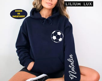 Personalized Soccer Sweatshirt: Custom Team Name & Number Hoodie