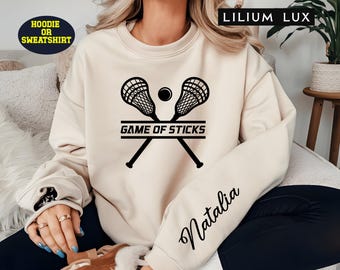 Custom Lacrosse Player Sweatshirt: Lacrosse Team Crewneck