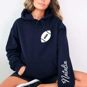 Custom Name Football Sweatshirt, Personalized Football Sweatshirt, Football Player Gift, High School Football Tee, Teen Football Tee