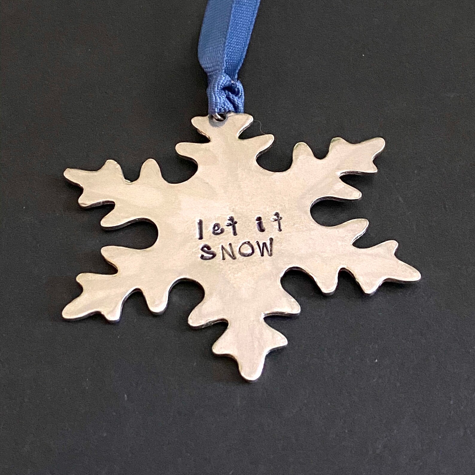 Let it snow ornament snowflake pewter ornament christmas | Etsy