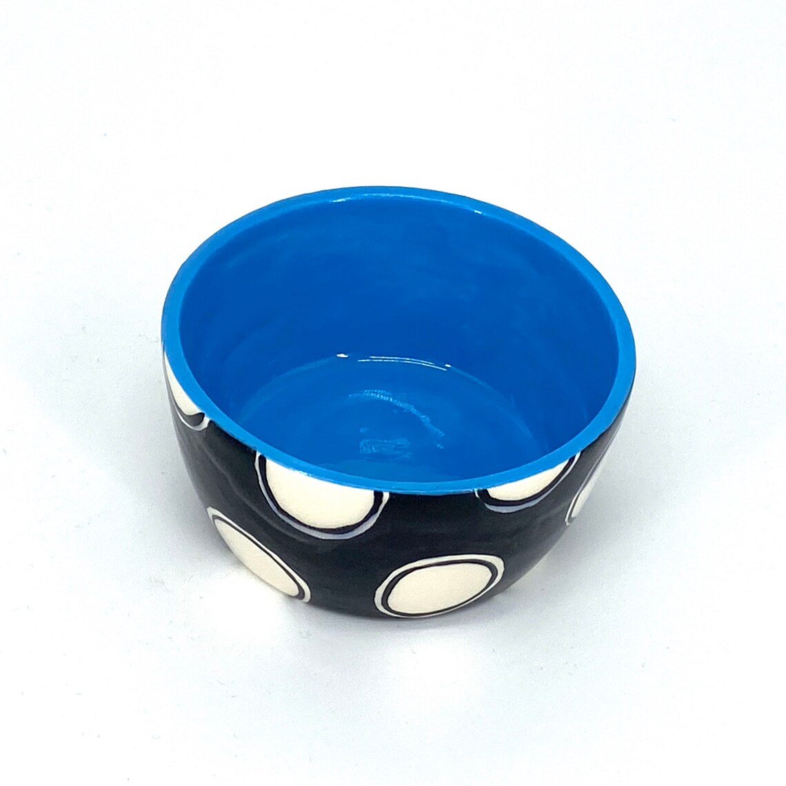 Black dot little bowl salt bowl snack dish dip bowl Etsy