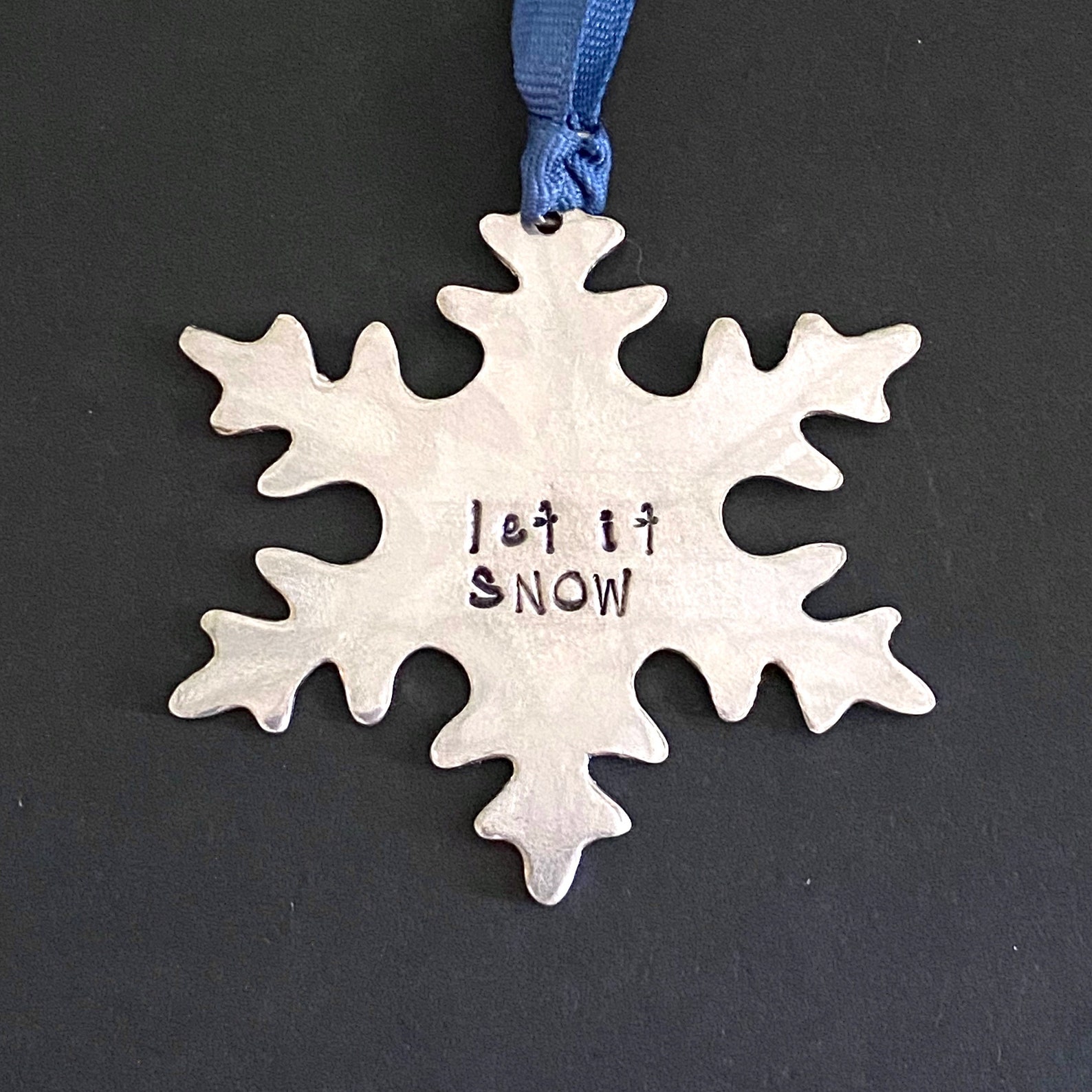 Let it snow ornament snowflake pewter ornament christmas | Etsy