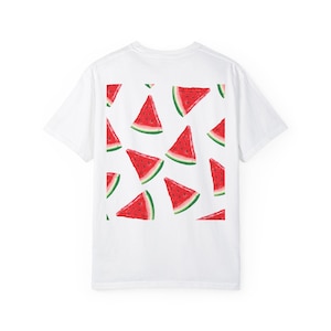 Wassermelonen-Muster-T-Shirt, süßes Sommer-Frucht-T-Stück, niedliches Wassermelonen-Grafik-Shirt, Wassermelonen-Liebhaber-Shirt, Wassermelonenscheibe-T-Shirt
