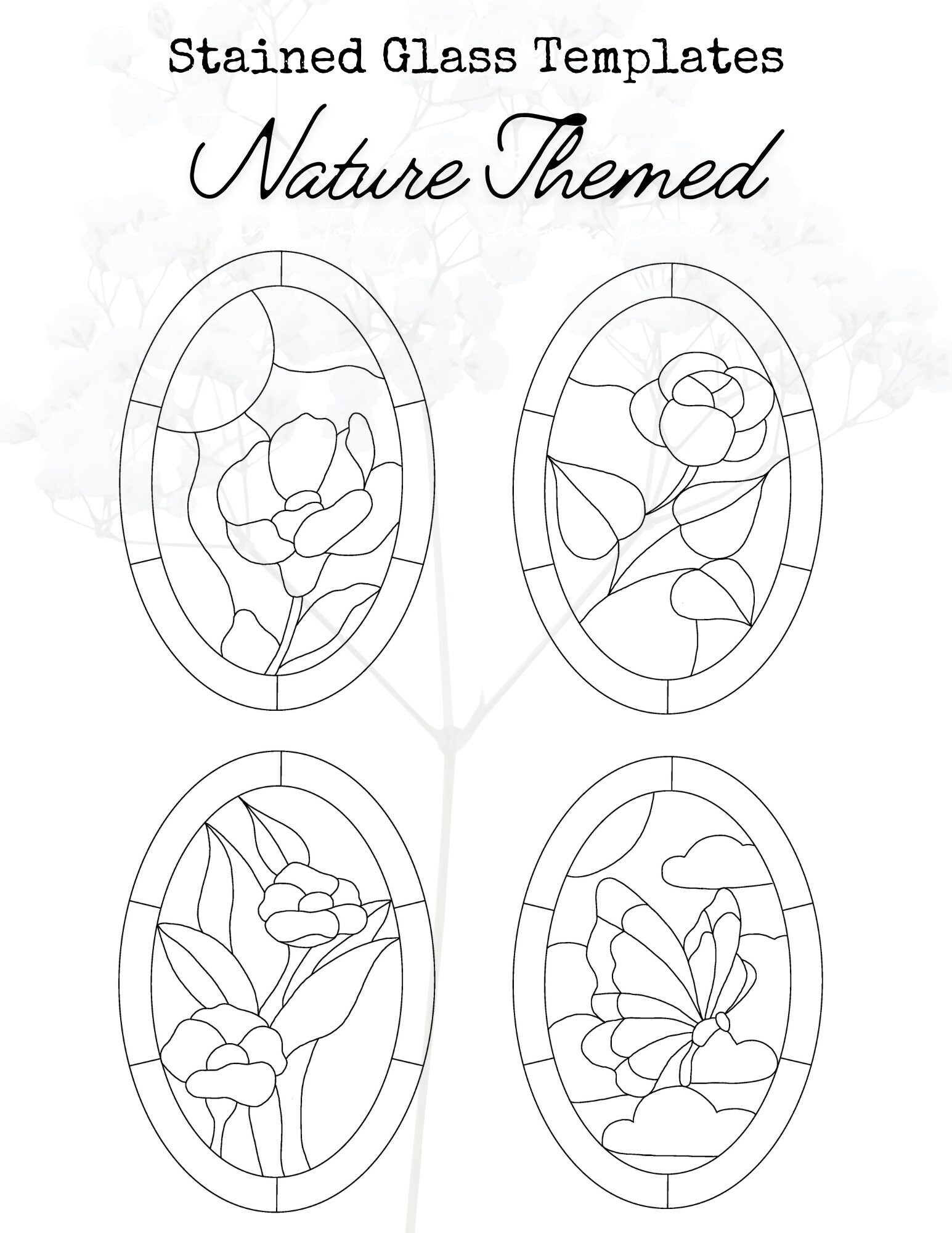 Vintage Nature Stained Glass Patterns - Etsy