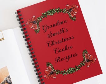 Personalized Floral Spiral Notebook: Holiday Recipe Journal