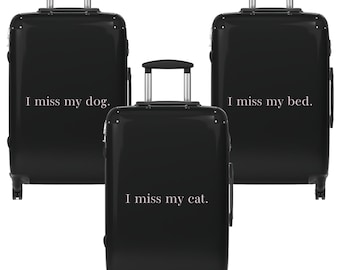 Extraño mi maleta personalizada / Equipaje de viaje con diseño de texto