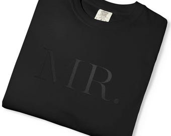 Personalized Embroidered Mr. T-Shirt, Garment-Dyed Unisex Tee, Wedding Gift