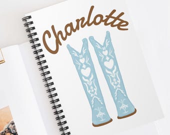 Personalized Cowboy Boots Spiral Notebook - Western Planner