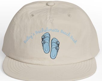 Gorra de playa de nailon reciclado personalizada: Sombrero de surf personalizado para despedida de soltera