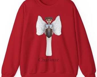 Personalisiertes Engel Rundhals-Sweatshirt: Gemütliches Komfortkleid Geschenk
