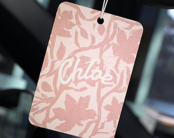 Ambientador floral personalizado para coche: aroma elegante de camuflaje rosa