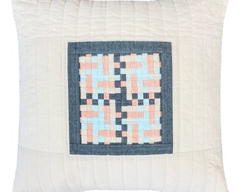 Woven Fabric Quilted Throw Pillow Cover