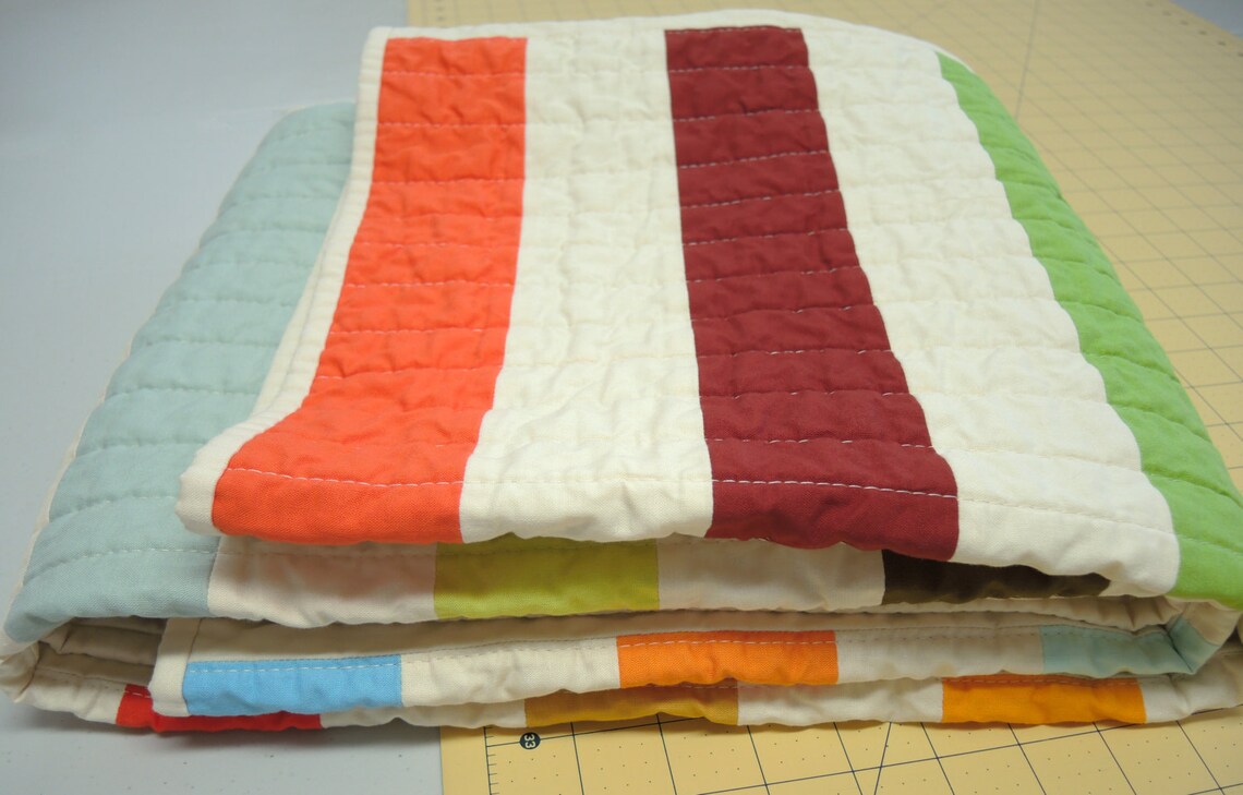 Modern Quilt Baby Blanket Picket Multi Etsy