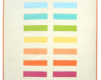 Modern Baby Quilt -  Rainbow Bricks
