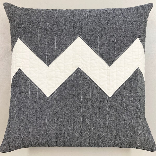 Gray Zig Zag Pillow Etsy