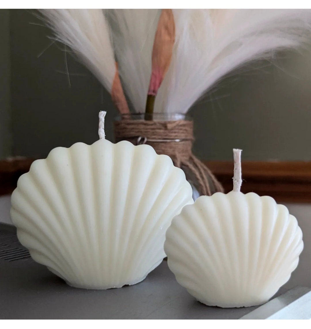 Sea Shell Candles Pair Etsy UK