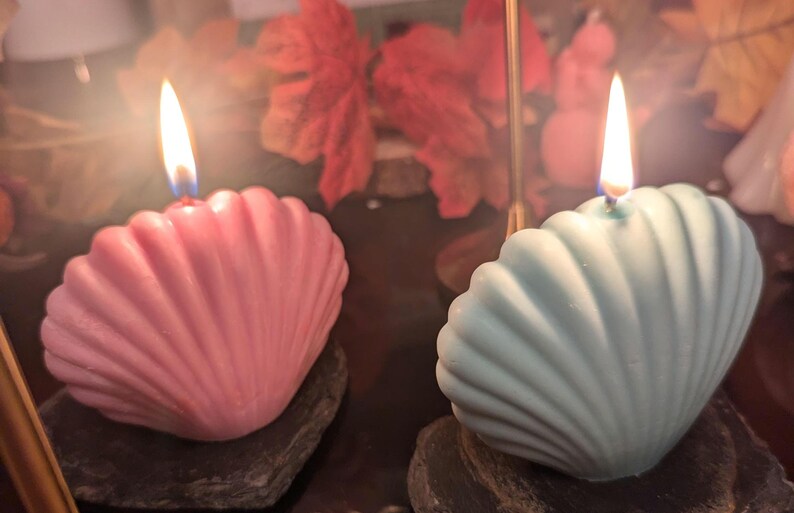 Sea Shell Candles Pair Etsy UK