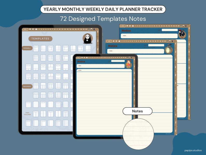 Studio Ghibli Digital Planner | Hyperlinked PDF Notebook (Instant Download) afbeelding 6