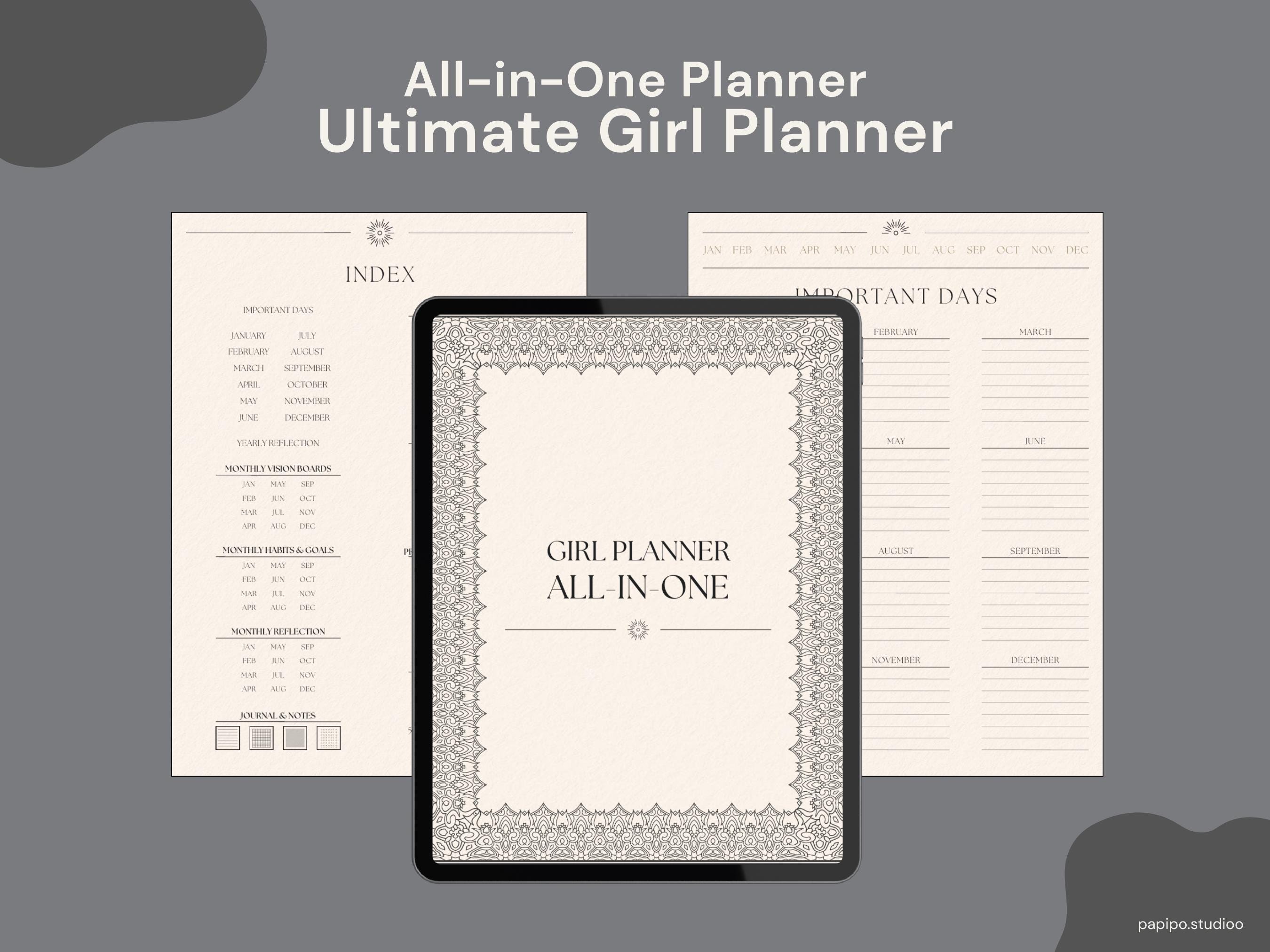 Girl Planner | Cute Customizable Daily, Weekly & Monthly Schedule for ...