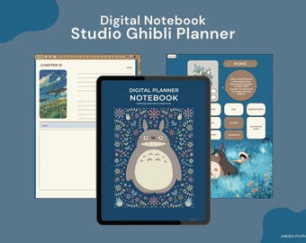 Cute Planner | Studio Ghibli Hyperlinked Digital Planner Notebook, Compact and Easy Planner, PDF Template, Instant Download, Undated Planner