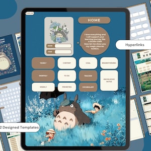 Studio Ghibli Digital Planner | Hyperlinked PDF Notebook (Instant Download) afbeelding 4
