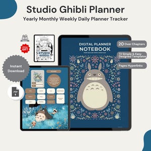 Studio Ghibli Digital Planner | Hyperlinked PDF Notebook (Instant Download) afbeelding 2