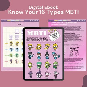 MBTI Ebook : Myers-Briggs Type Indicator Assessment | Simple Ways To Know Your Personality Types, Hyperlinked PDF Template, Instant Download