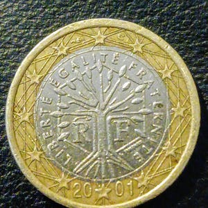Real 1 euro Liberte Egalite Traternite 2001 coin