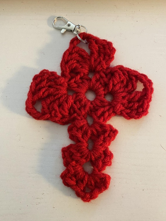 Cross Keychain Crochet Pattern