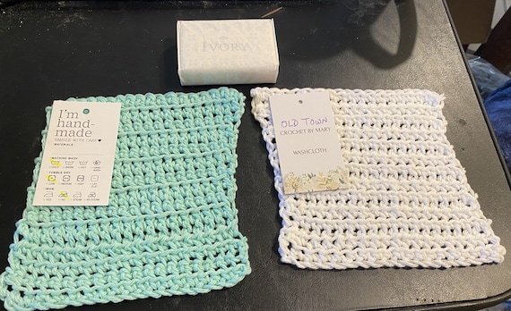 Handmade 100% Cotton Baby Washcloths, Set of 2