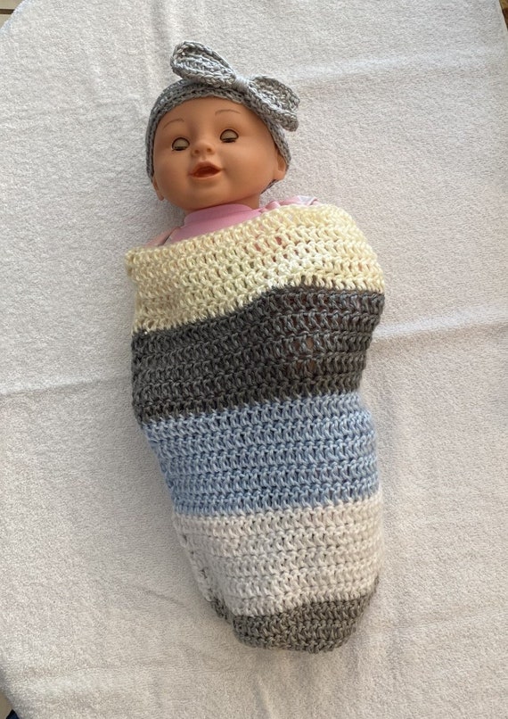 Cancer, Crochet Baby Swaddle and Headband Pattern