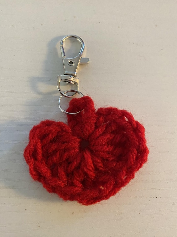 Crochet Heart Keyring Pattern