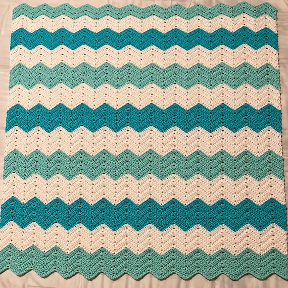 Green Aqua Baby Blanket Crochet Pattern